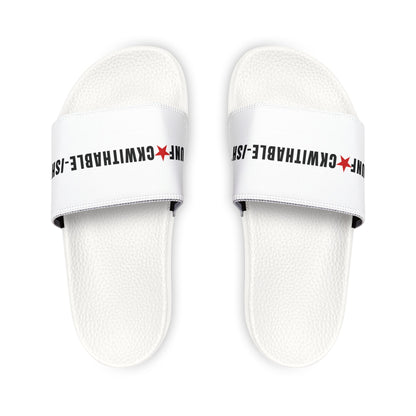 UNF★CKWITHABLE-ISH™ Men's Adjustable Slides White/ Red Star