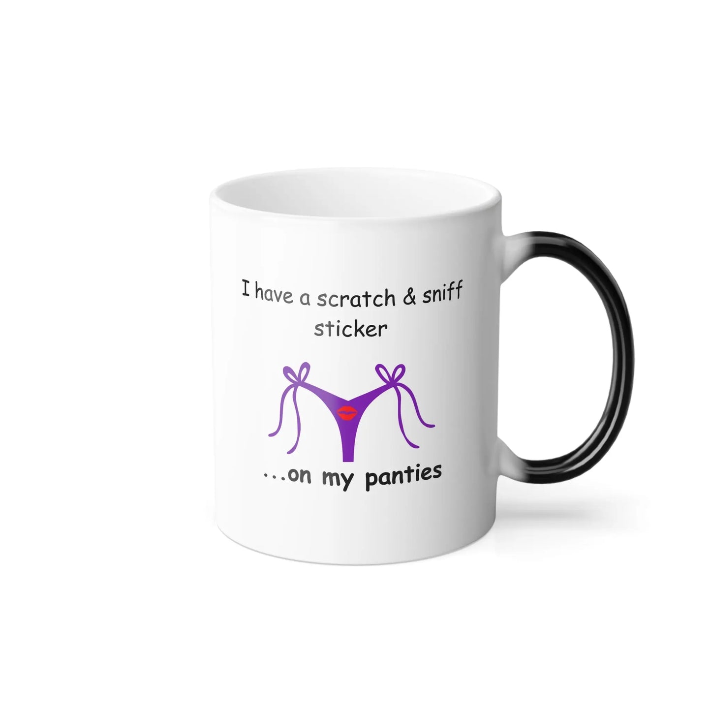 Funny Hidden Message Mug, Sticker On My Panties Printify