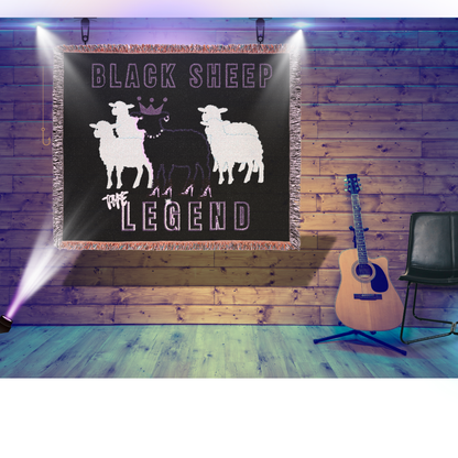 Black Sheep The Legend Oversized Woven Throw Blanket 80x60