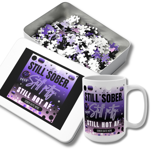 Custom Sobriety Bundle, Still Sober, Still Hot AF – Mug + Jigsaw Puzzle