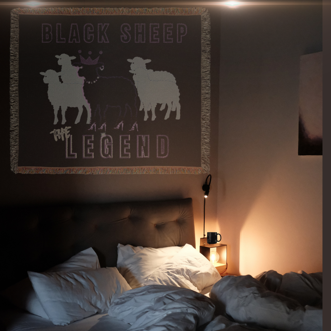 Black Sheep The Legend Oversized Woven Throw Blanket 80x60
