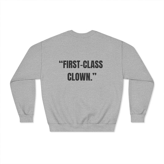 first-class-clown-funny-sweater-the-bean-grind